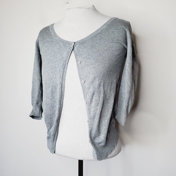 ZARA Cotton Grey Lightweight Cardigan - Picture 1 of 9